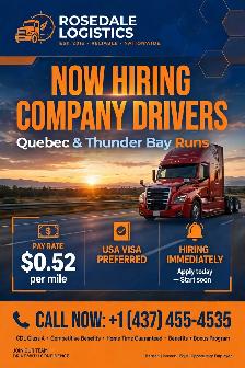 Now Hiring: Company Drivers & Owner Operators