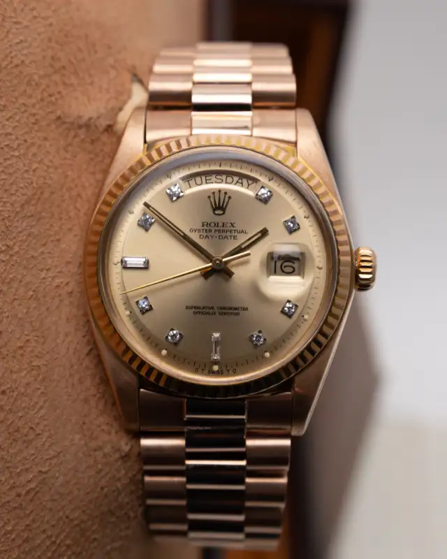 1973 Rolex Rose Gold Day Date Restored with Box and Papers