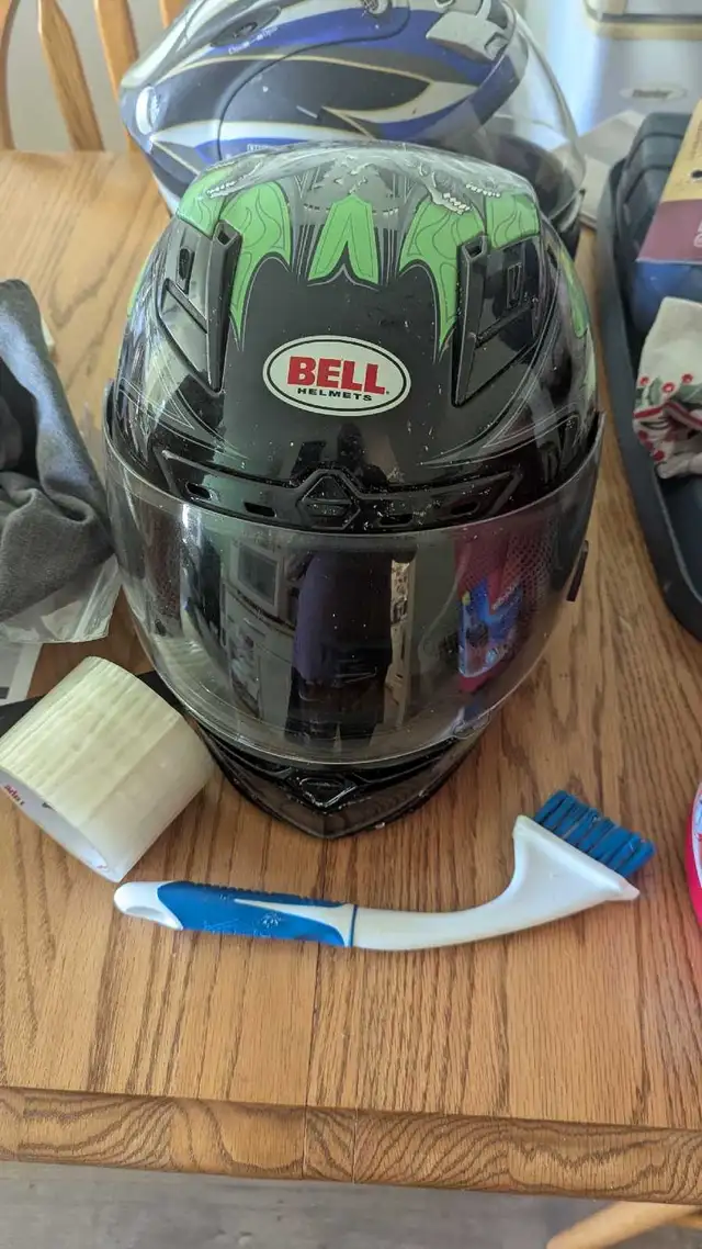 Motorcycle Jack and helmets