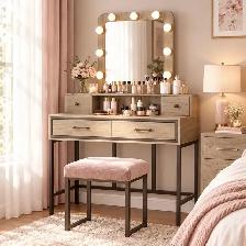 Brand New LED Bulbs Vanity Table with Mirror & Drawers $139 - Photo 3