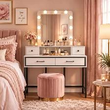 Brand New LED Bulbs Vanity Table with Mirror & Drawers $139 - Photo 4