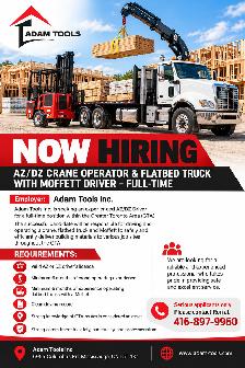 AZ/DZ Crane Operator & Flatbed Truck with Moffett Driver