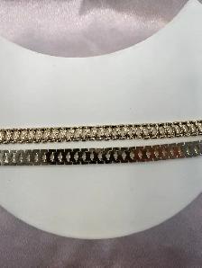 10K Gold Weave Chain with Diamond Cut - Photo 2