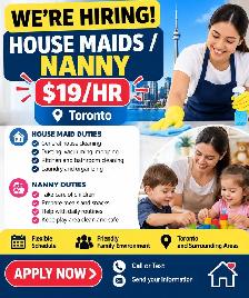 Hiring Nanny/Maids Immediately
