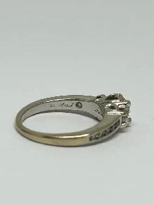 14k Vintage Three-Stone Diamond Engagement Ring - Photo 6