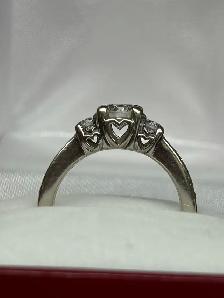 14k Vintage Three-Stone Diamond Engagement Ring - Photo 7
