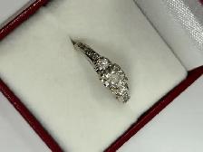 14k Vintage Three-Stone Diamond Engagement Ring - Photo 9
