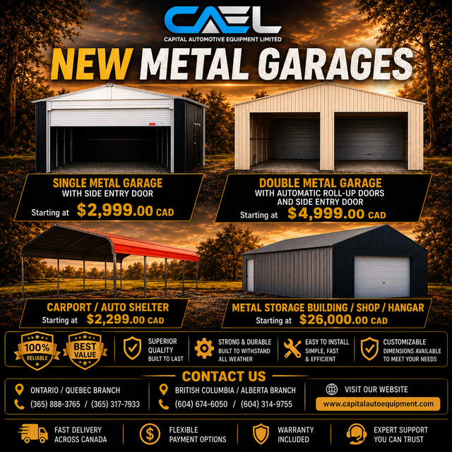 New CAEL Garage Sheds – Single &  Double with Doors Certified &
