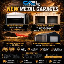 New CAEL Garage Sheds – Single &  Double with Doors Certified &