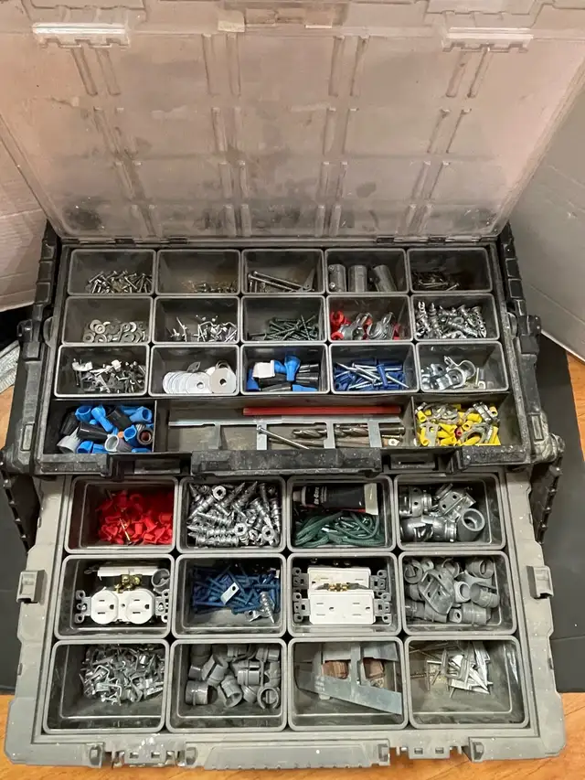 HUSKY TOOL BOX W/ELECTRICAL FITTINGS