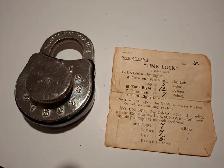 Miller Lock Company 'Standard Time' Keyless No 34 Padlock