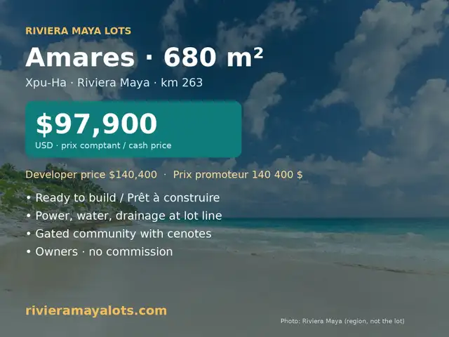 Terrain / Lot 680 m² Riviera Maya, Mexique - 97 900 $ US