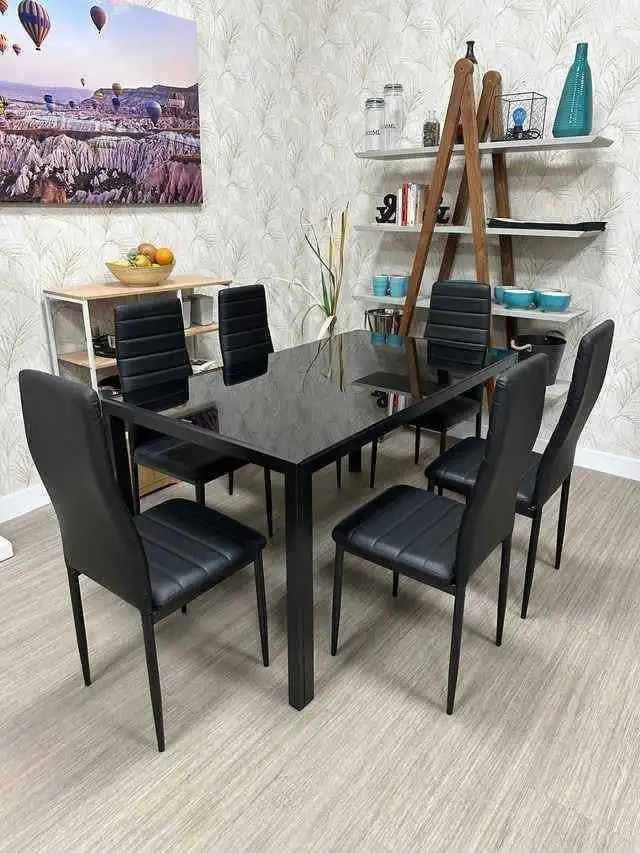 six chairs table dining set