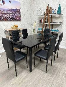 six chairs table dining set