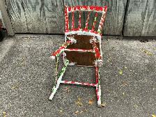 Antique FUNKY Wooden Spindle Chair red, White & Green ! - Photo 7