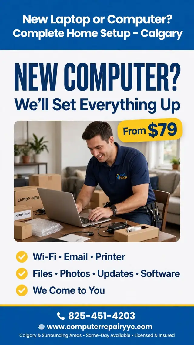 New Laptop or Computer? Complete Home Setup – Calgary