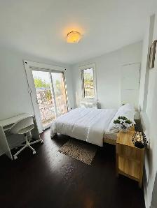 Bright Private Room with Balcony – $86/day