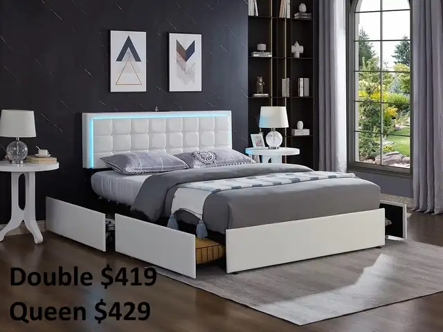 NEW BEDS WITH BUILT IN LED LIGHTS AND DRAWERS