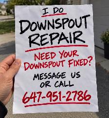 Downspouts Repair in Hamilton