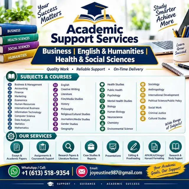 Business | English & Humanities | Health & Social Sciences