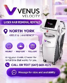 Venus Velocity Laser Hair Removal Machine  Hourly Rental in Nort