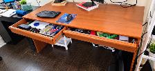 IKEA Large Cherry Wood Office Desk with 2 Drawers – $50 Moving - Photo 2