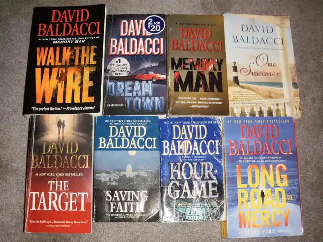 8 BALDACCI BOOKS, $25.