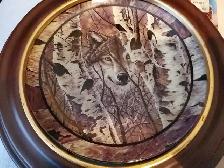 Absolutely stunning, beautiful collector framed wolf plates