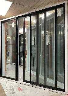 1462PP Porte patio Hybride 9 Noire 107 3/16×95 1/2 ouv. Gauche