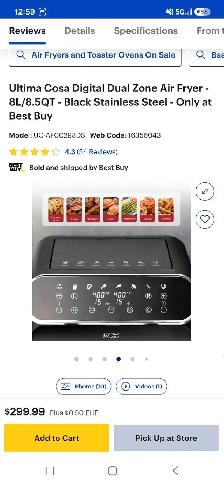 Ultima Cosa Digital Dual Zone Air Fryer  For Sale - Photo 2
