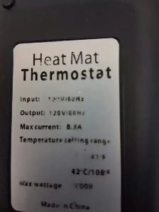 Digital Heat Mat / Temperature Controller with Probe –120V, 8.5A - Photo 2