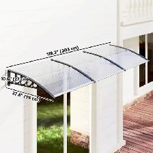 Awning Door Canopy, 120' x 40', Polycarbonate Front Door Outdoor - Photo 3