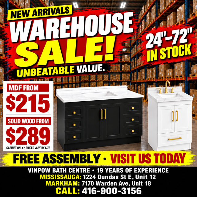 Bathroom vanity cabinets from $215 for MDF
