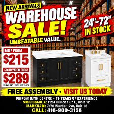 Bathroom vanity cabinets from $215 for MDF