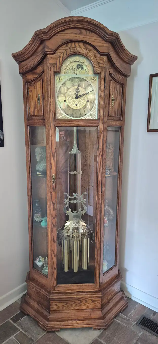 Sligh Curio Cabinet Lighted Grandfather Clock
