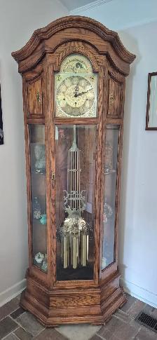 Sligh Curio Cabinet Lighted Grandfather Clock