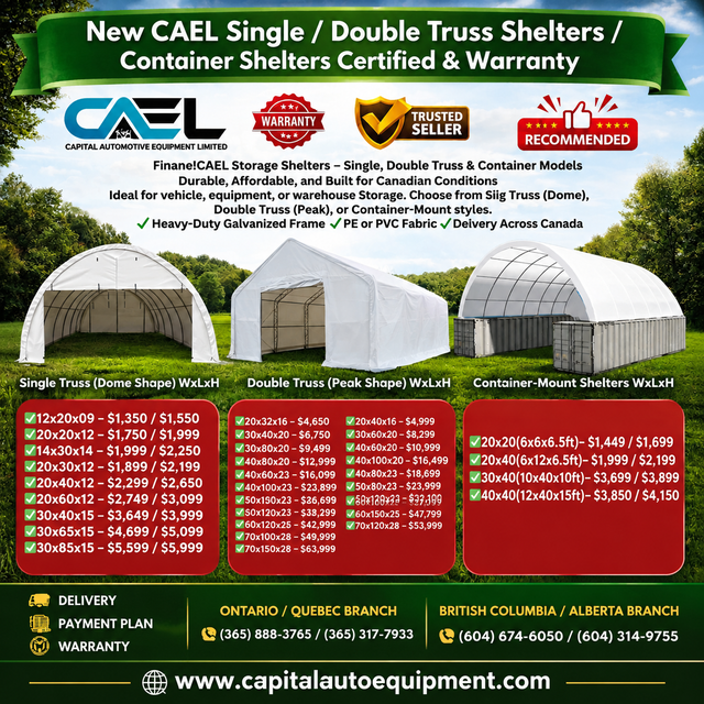 -New CAEL Single / Double Truss Shelters / Container Shelters