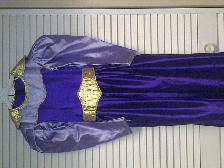 BELLEROBE LONGUE ENSATIN MAUVE LILLAS DÉCO DORÉ GR 7à8 ADO$10.00 - Photo 2