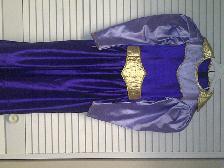BELLEROBE LONGUE ENSATIN MAUVE LILLAS DÉCO DORÉ GR 7à8 ADO$10.00 - Photo 3