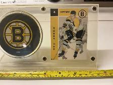 Vintage BOBBY ORR Card & BOSTON BRUINS Puck in Actylic Display ! - Photo 2