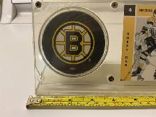 Vintage BOBBY ORR Card & BOSTON BRUINS Puck in Actylic Display ! - Photo 3
