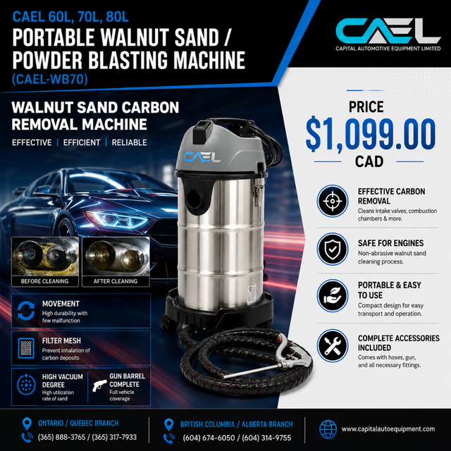 New CAEL 70L Portable Walnut Sand / Powder Blasting Machine