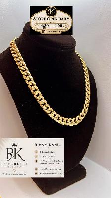 10K  yellow Gold Cuban Link  Chain  # R 52 - Photo 2