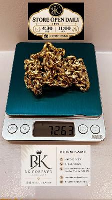 10K  yellow Gold Cuban Link  Chain  # R 52 - Photo 5