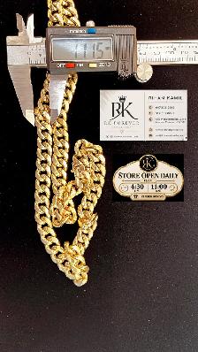 10K  yellow Gold Cuban Link  Chain  # R 52 - Photo 7