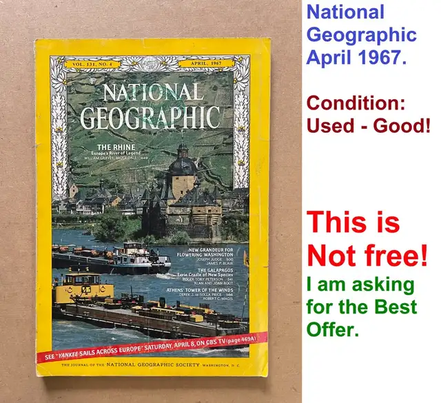 National Geographic Magazines from 1967, 1971, 1976, 1978, 1979