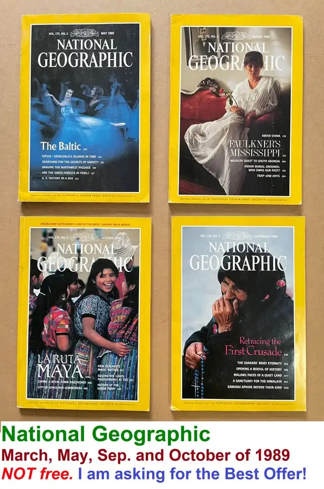 National Geographic Magazines 1989, 1990, 1998, 1999, 2001, 2002