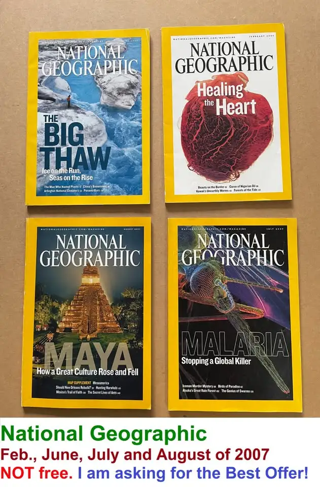 National Geographic Magazines from 2007, 2008 and 2009