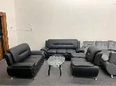 Modern Black Leather Sofa Set – 3 Piece Living Room Furniture - Photo 2