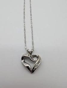 (B9412) Necklace w/Pendant White Gold 10K 4.3 grams 17' - Photo 2
